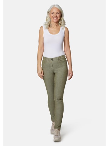 GOLDNER Kurzgröße: Lange Freizeithose BELLA mit Formbund in dunkelschilf