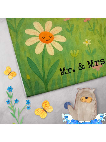 Mr. & Mrs. Panda Handtuch Blume Mohnblume Design ohne Spruch in Weiß