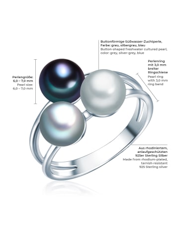 Valero Pearls Ring aus Sterling Silber mit Süßwasser-Zuchtperle in silber