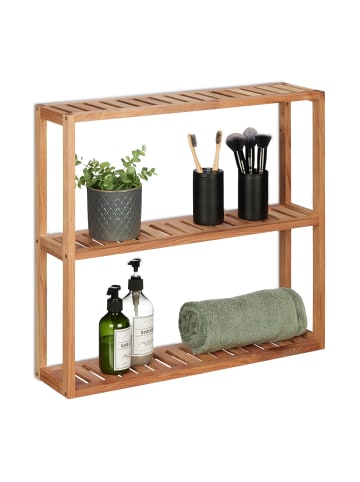 relaxdays Wandregal in Natur - (B)60 x (H)54 x (T)15 cm