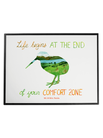 Mr. & Mrs. Panda schreibtischunterlage Kiwi Neuseeland mit Spruch in Bunt