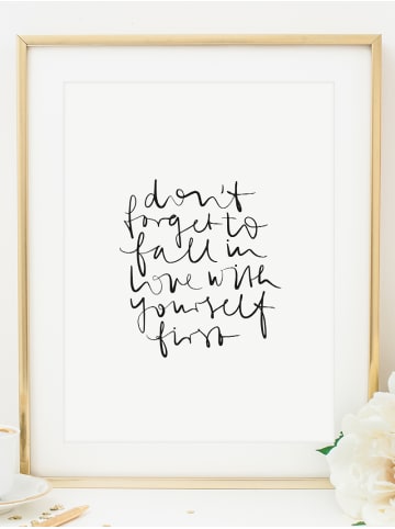 Tales by Jen Poster / Kunstdruck "Don't forget to fall in love with yourself" I Ohne Rahmen