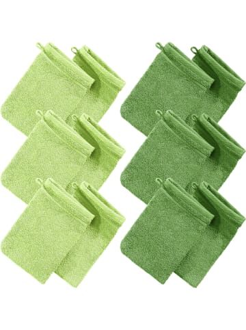 Erwin Müller Frottier Waschhandschuh 12er-Pack Heidelberg in hellgrün-apfelgrün