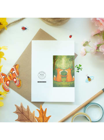 Mr. & Mrs. Panda Klappkarte Füchse Liebe Design ohne Spruch in Weiß