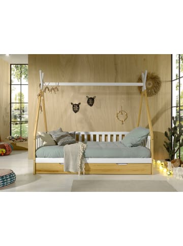 58 aufm Kessel ZELTBETT Karyn 6 206x185x96 aus Kiefer Massivholz in Weiß/natur