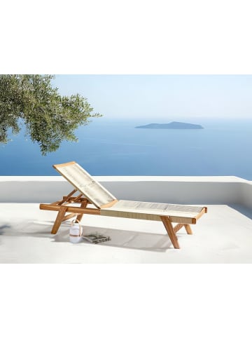 Beliani Gartenliege PROSSEDI in Beige/Braun - (W) 64 x (H) 35 x (L) 190 cm