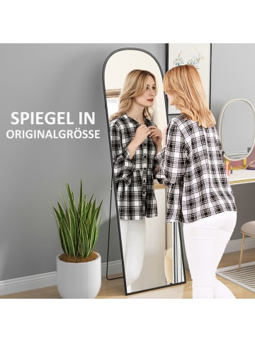 HOMCOM Ganzkörperspiegel-50L x 1,5B x 170H cm-Schwarz