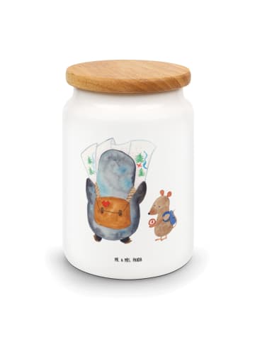 Mr. & Mrs. Panda Dose Pinguin & Maus Wanderer ohne Spruch in Weiß