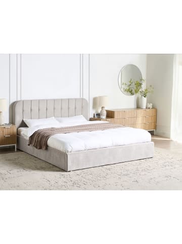Beliani Doppelbett CHALLANS in Weiß/Schwarz - (W) 188 x (H) 101 x (L) 215 cm