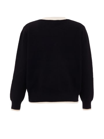 faina Women Cardigan in Schwarz Wollweiss