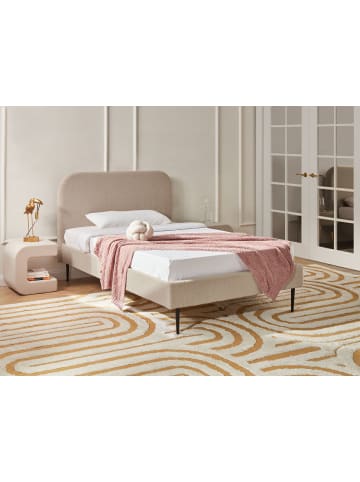 Beliani Doppelbett FLAYAT in Beige/Schwarz - (W) 133 x (H) 109 x (L) 215 cm