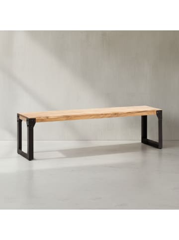 KADIMA DESIGN Esszimmerbank 140x40x45 cm Massivholz Metall Industrial,