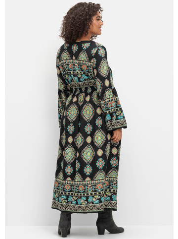 sheego by Joe Browns Maxikleid in schwarz-gemustert