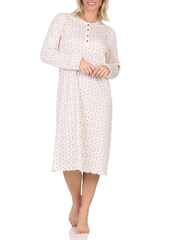NORMANN Langarm Nachthemd klassische Design Knopfleiste am Hals - 87438 in creme