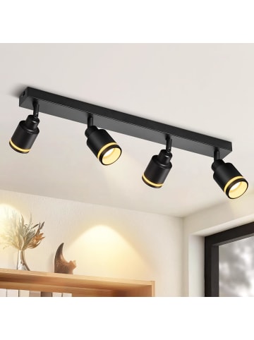 ZMH Deckenleuchte in schwarz 4-flammige GU10 Modern Deckenspots Metall