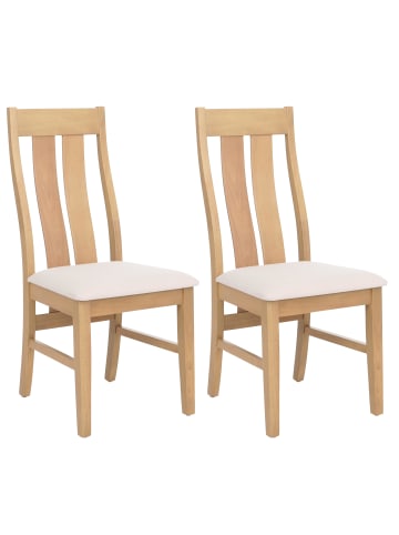 MCW 2er-Set Esszimmerstuhl M58, Helles Gestell, creme