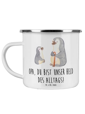 Mr. & Mrs. Panda Campingbecher Opa Held mit Spruch in Weiß