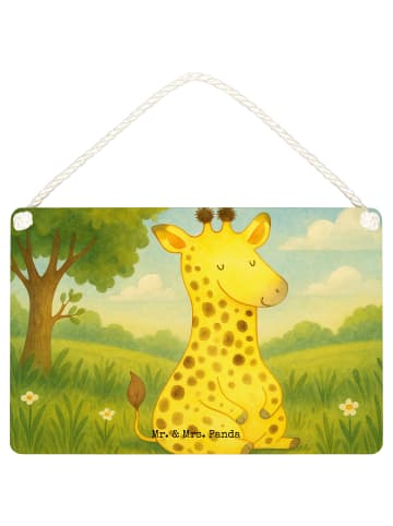 Mr. & Mrs. Panda Schild Giraffe Zufrieden Design ohne Spruch in Weiß