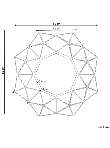Beliani Dekospiegel GAILLAC in Gold - (W) 80 x (H) 80 x (L) 6 cm