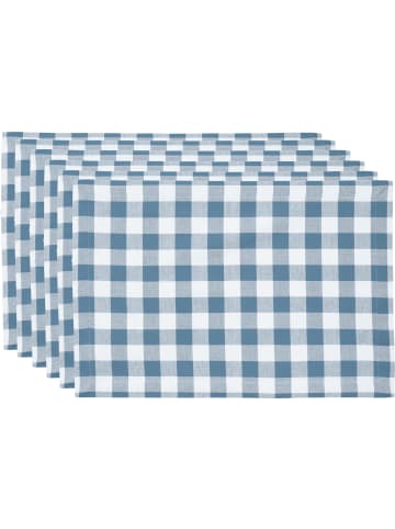 REDBEST Baumwolle Tischset 6er-Pack Nashville in blau