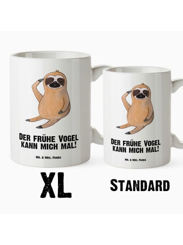 Mr. & Mrs. Panda Tasse Faultier Vogel mit Spruch in Weiß