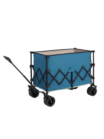 ABRIHOME Klappbarer Strandwagen in Blau 100 kg mit Rädern Getränkehaltern