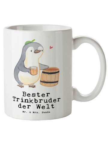 Mr. & Mrs. Panda XL Tasse Pinguin Bester Trinkbruder der Welt mi... in Weiß