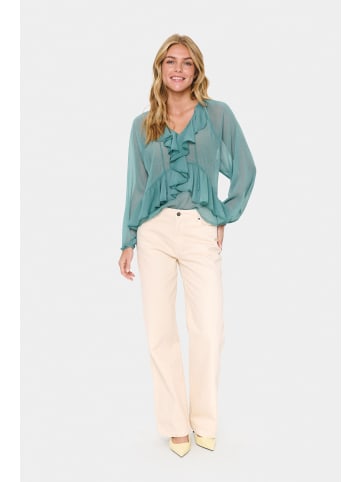 SAINT TROPEZ Langarm-Bluse JacelynSZ Lockere Passform in Sagebrush Green