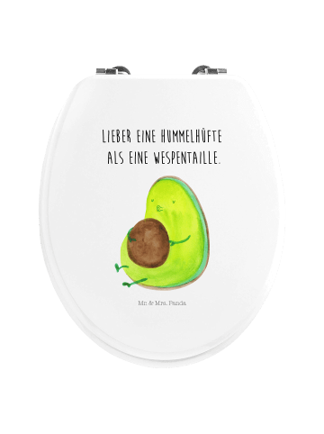 Mr. & Mrs. Panda Motiv WC Sitz Avocado Pfeifen mit Spruch in Weiß
