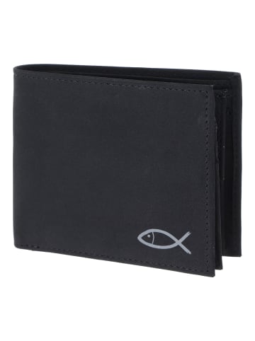 oxmox New Cryptan Geldbörse RFID Schutz 12 cm in schwarz-freedom fish grey