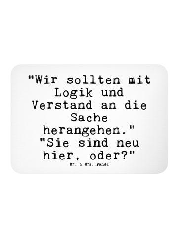 Mr. & Mrs. Panda Kühlschrankmagnet "Wir sollten mit Logik... mit... in Weiß