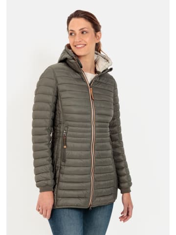 Camel Active Lange Steppjacke mit abnehmbarer Kapuze in Khaki