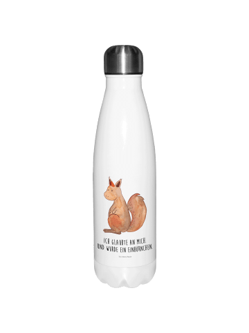 Mr. & Mrs. Panda Sportflasche Einhorn Glauben mit Spruch in Weiß