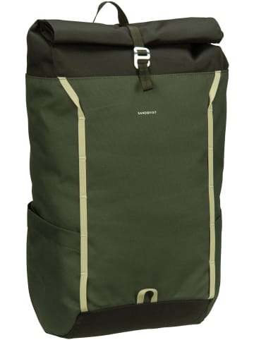 SANDQVIST Rolltop Rucksack Arvid Rolltop Backpack in Multi Green/Grey Webbing