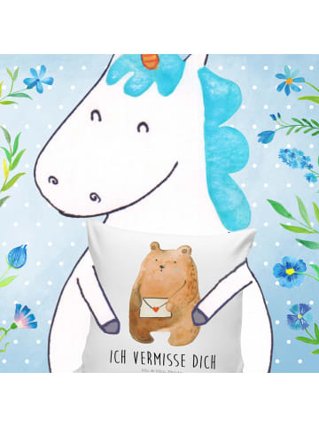 Mr. & Mrs. Panda Kuschel Kissen Bär Vermissen mit Spruch in Weiß