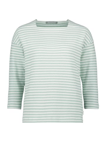 BETTY & CO Ringelshirt mit U-Boot-Ausschnitt in Cream/Green