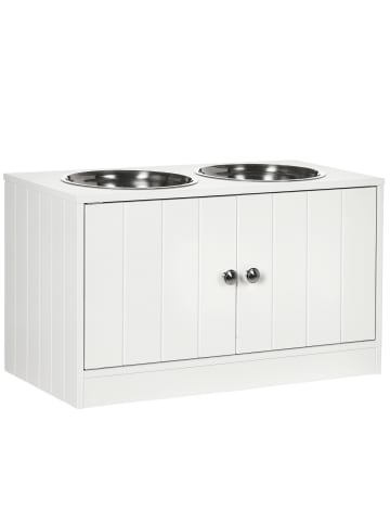 Pawhut Erhöhter Hundenapf Weiß