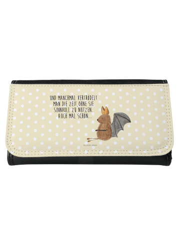 Mr. & Mrs. Panda Damen Geldbörse Fledermaus Sitzen mit Spruch in Gelb Pastell