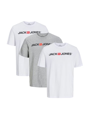 Jack & Jones T-Shirt Basic in Weiß / grau