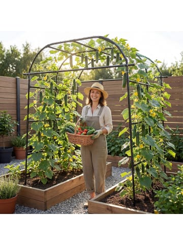 COSTWAY Rankgitter für Kletterpflanzen in Schwarz