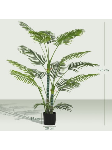 HOMCOM Künstliche Palme-20L x 20B x 175H cm-Grün