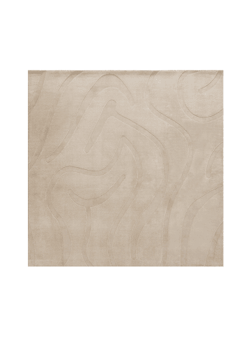 Beliani Kurzflor SALVORI in Beige - (W) 160 x (L) 160 cm