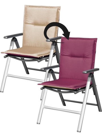 Aspero 8 Niedriglehner Stuhlauflagen in Beige/Brombeere