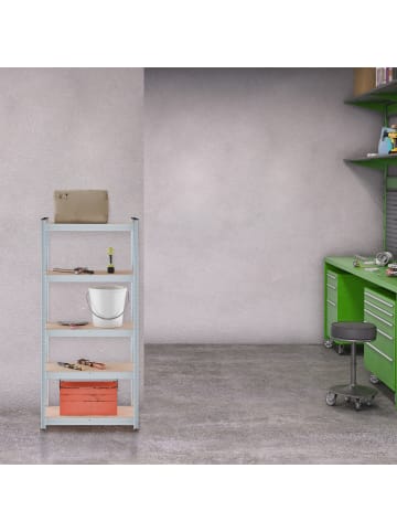 relaxdays 2 x Schwerlastregal in Silber - (B)70 x (H)150 x (T)30 cm