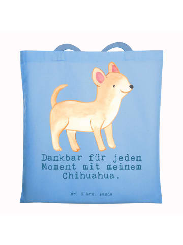 Mr. & Mrs. Panda Strandtasche Chihuahua Moment mit Spruch in Sky Blue