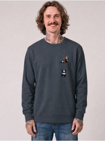 wat? Apparel Sweatshirt Pocket Pandas in India Ink Grey