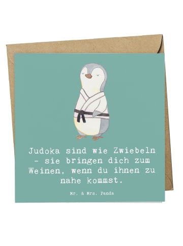 Mr. & Mrs. Panda Deluxe Karte Judo Zwiebel mit Spruch in Meeresbrise