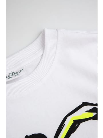 Coccodrillo Baumwoll-T-Shirt mit kurzen Ärmeln in weiß
