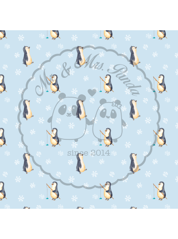 Mr. & Mrs. Panda Tablett Pinguin mHerzieren ohne Spruch in Blau