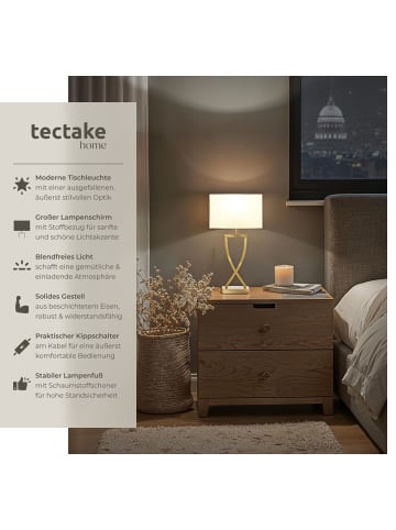 tectake Tischleuchte Avina, modernes Design, 60W